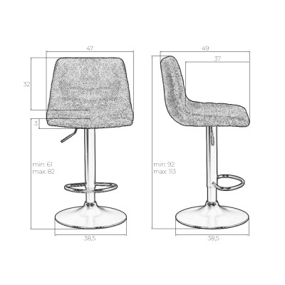 Набор 2 шт Стул барный DOBRIN TRAVIS (какао (VIVALDI43))