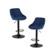 Набор 2 шт Стул барный DOBRIN LOGAN BLACK (синий велюр (MJ9-117))