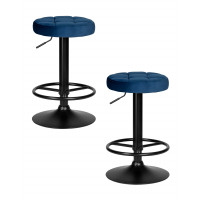 Набор 2 шт Табурет барный DOBRIN BRUNO BLACK (синий велюр (MJ9-117))