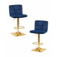 Набор 2 шт Стул барный DOBRIN GOLDIE (синий велюр (MJ9-117))