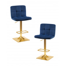 Набор 2 шт Стул барный DOBRIN GOLDIE (синий велюр (MJ9-117))