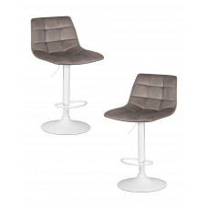 Набор 2 шт Стул барный DOBRIN TAILOR WHITE (серый велюр (MJ9-75))