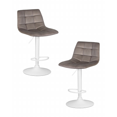 Набор 2 шт Стул барный DOBRIN TAILOR WHITE (серый велюр (MJ9-75)) - купить в Екатеринбурге, в наличии