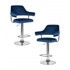 Набор 2 шт Стул барный DOBRIN CHARLY (синий велюр (MJ9-117))