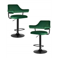 Набор 2 шт Стул барный DOBRIN CHARLY BLACK (зеленый велюр (MJ9-88))