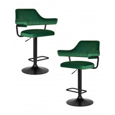Набор 2 шт Стул барный DOBRIN CHARLY BLACK (зеленый велюр (MJ9-88))