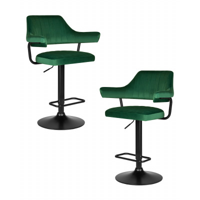 Набор 2 шт Стул барный DOBRIN CHARLY BLACK (зеленый велюр (MJ9-88)) - купить в Екатеринбурге, в наличии