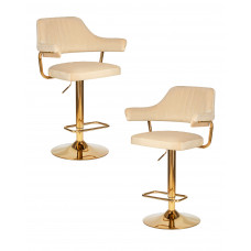 Набор 2 шт Стул барный DOBRIN CHARLY GOLD (бежевый велюр (MJ9-10))