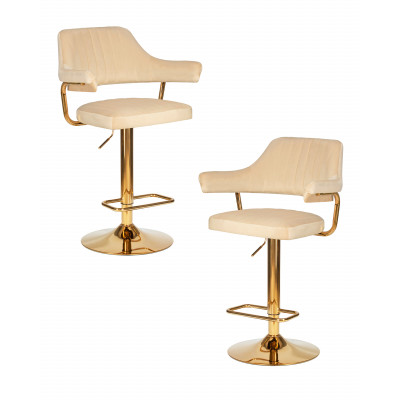 Набор 2 шт Стул барный DOBRIN CHARLY GOLD (бежевый велюр (MJ9-10))