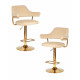 Набор 2 шт Стул барный DOBRIN CHARLY GOLD (бежевый велюр (MJ9-10))