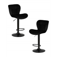 Набор 2 шт Стул барный DOBRIN BARNY BLACK (черный велюр (MJ9-101))
