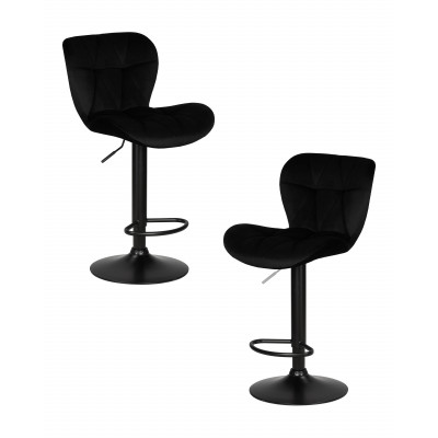 Набор 2 шт Стул барный DOBRIN BARNY BLACK (черный велюр (MJ9-101)) - купить в Екатеринбурге, в наличии