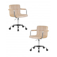 Набор 2 шт Офисное кресло для персонала DOBRIN TERRY (бежевый велюр (MJ9-10))