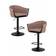Набор 2 шт Стул барный DOBRIN LEON (коричневая ткань (LAR 275-3))