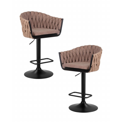 Набор 2 шт Стул барный DOBRIN LEON (коричневая ткань (LAR 275-3)) - купить в Екатеринбурге, в наличии