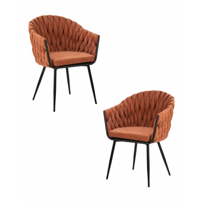 Набор 2 шт Стул обеденный DOBRIN MATILDA (оранжевая ткань (LAR 275-27)) - купить в Екатеринбурге, в наличии