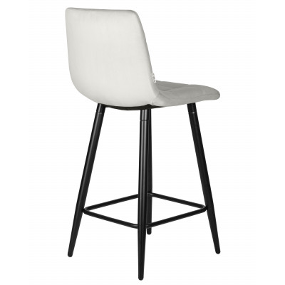 Набор 2 шт Стул полубарный DOBRIN OLIVIA (черные матовые ножки, светло-серый велюр (108-52))