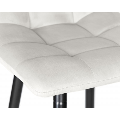 Набор 2 шт Стул полубарный DOBRIN OLIVIA (черные матовые ножки, светло-серый велюр (108-52))