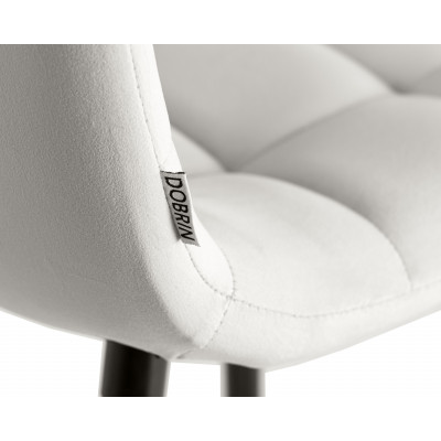 Набор 2 шт Стул полубарный DOBRIN OLIVIA (черные матовые ножки, светло-серый велюр (108-52))