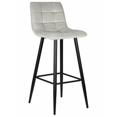 Набор 2 шт Стул барный DOBRIN NICOLE (черные матовые ножки, светло-серый велюр (108-52)) - купить в Екатеринбурге, в наличии