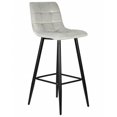 Набор 2 шт Стул барный DOBRIN NICOLE (черные матовые ножки, светло-серый велюр (108-52)) - купить в Екатеринбурге, в наличии