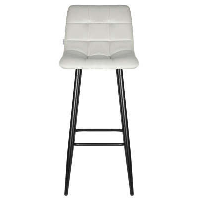 Набор 2 шт Стул барный DOBRIN NICOLE (черные матовые ножки, светло-серый велюр (108-52)) - купить в Екатеринбурге, в наличии