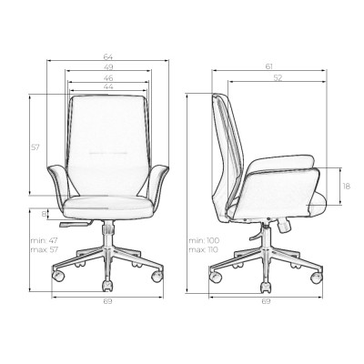 Офисное кресло для руководителей DOBRIN MAXWELL (кремово-черный)