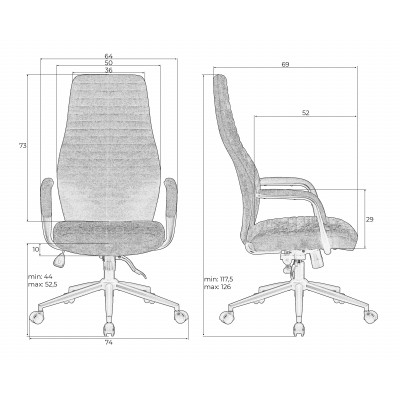 Офисное кресло для руководителей DOBRIN LOKI (серый (VRH230-03)) - купить в Екатеринбурге, в наличии