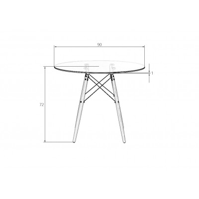 Стол обеденный DOBRIN CHELSEA`90 GLASS (ножки светлый бук, столешница стекло) - купить в Екатеринбурге, в наличии