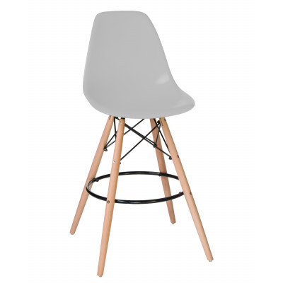 Стул барный DOBRIN DSW BAR (ножки светлый бук, цвет сиденья светло-серый (GR-01)) - купить в Екатеринбурге, в наличии