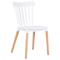 Стул обеденный DOBRIN THEO (ножки светлый бук, цвет белый (W-02))