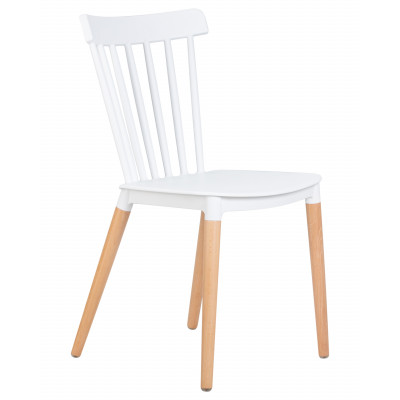 Стул обеденный DOBRIN THEO (ножки светлый бук, цвет белый (W-02))