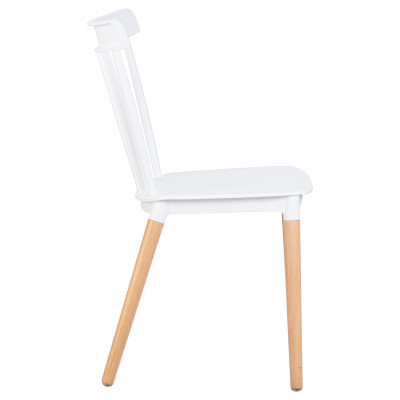 Стул обеденный DOBRIN THEO (ножки светлый бук, цвет белый (W-02))