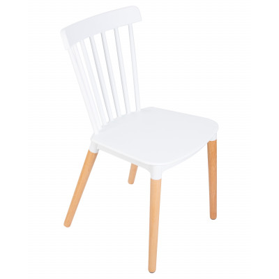 Стул обеденный DOBRIN THEO (ножки светлый бук, цвет белый (W-02))