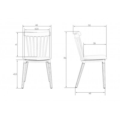 Стул обеденный DOBRIN THEO (ножки светлый бук, цвет белый (W-02))