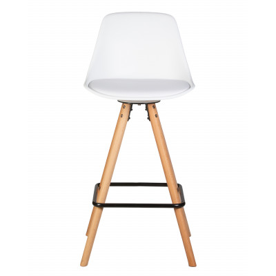 Набор 2 шт Стул полубарный DOBRIN RONNI (ножки светлый бук, белый (ZL-W-02)) - купить в Екатеринбурге, в наличии