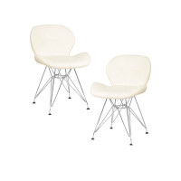 Набор 2 шт Стул обеденный DOBRIN BUTTERFLY CHROME (ножки хром, цвет кремовый)