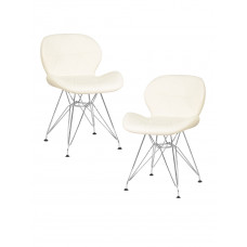 Набор 2 шт Стул обеденный DOBRIN BUTTERFLY CHROME (ножки хром, цвет кремовый)