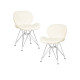 Набор 2 шт Стул обеденный DOBRIN BUTTERFLY CHROME (ножки хром, цвет кремовый) - купить в Екатеринбурге, в наличии