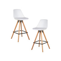 Набор 2 шт Стул полубарный DOBRIN RONNI (ножки светлый бук, белый (ZL-W-02))