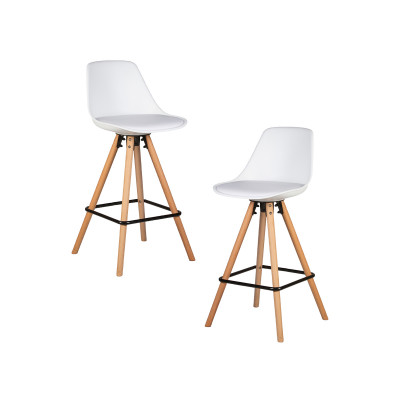 Набор 2 шт Стул полубарный DOBRIN RONNI (ножки светлый бук, белый (ZL-W-02)) - купить в Екатеринбурге, в наличии