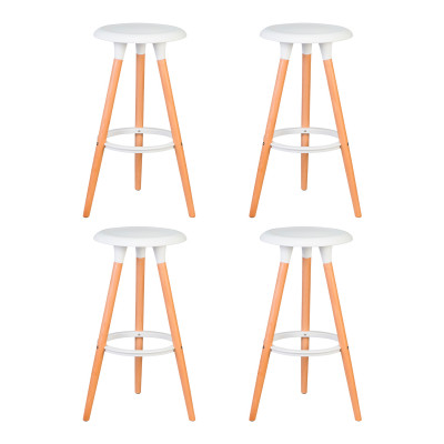 Набор 4 шт Табурет барный DOBRIN ROYCE (ножки светлый бук, цвет белый (W-02)) - купить в Екатеринбурге, в наличии