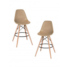 Набор 2 шт Стул барный DOBRIN DSW BAR (ножки светлый бук, цвет сиденья бежевый (GR-03))