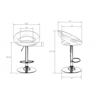 Набор 2 шт Стул барный DOBRIN MIRA BLACK (чёрный) - купить в Екатеринбурге, в наличии