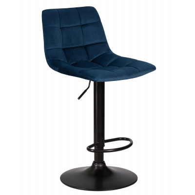 Стул барный DOBRIN TAILOR BLACK (синий велюр (MJ9-117))