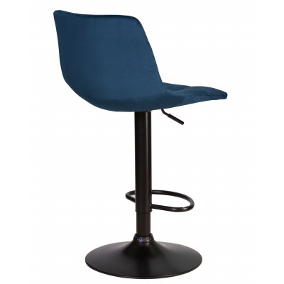 Стул барный DOBRIN TAILOR BLACK (синий велюр (MJ9-117))