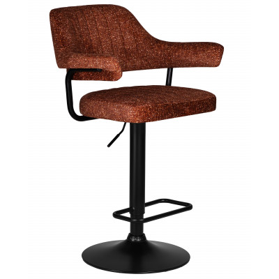 Стул барный DOBRIN CHARLY BLACK (терракотовый твид (LEO56))