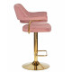 Набор 2 шт Стул барный DOBRIN CHARLY GOLD (розовый велюр (MJ9-32))
