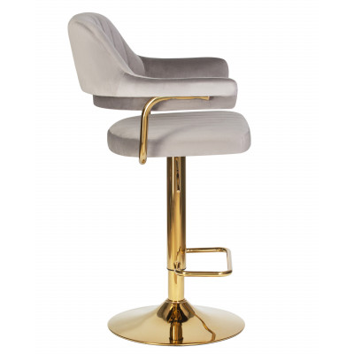 Стул барный DOBRIN CHARLY GOLD (серый велюр (MJ9-75))
