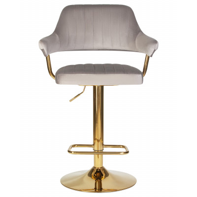 Стул барный DOBRIN CHARLY GOLD (серый велюр (MJ9-75))